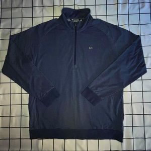 Size XXL: Travis Mathew Golf Outerwear Quarter Zip Pullover Blue